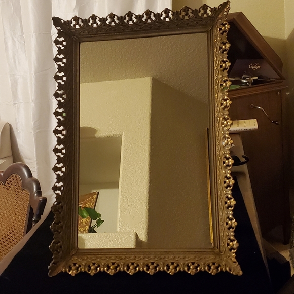 Other - Mirror w Frame, Vanity/wall, gold filigree 16"